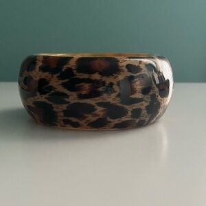 Leopard Print Resin Bangle Bracelet
